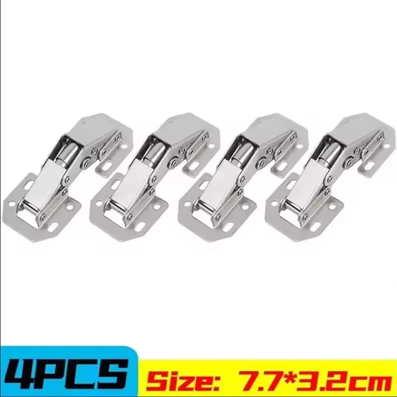 10/2PCS 90 Degree Steel Cabinet Hinges No-Drilling HoleHydraulic Buffer Hinge Kitchen Cabinet Cupboard Hinges Furniture Hardware