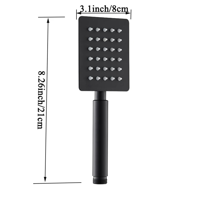 Black/Chrome/Gold Bathroom Stainless Steel Hand Shower Bath Rain Handheld Shower Head Big Panel Square Circular Bath Sprinkler
