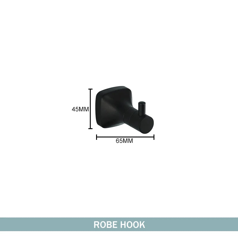 Matte Black Bathroom Accessories Set Wall Mount Stainless Steel Clothes Hook Toilet Paper Holder Towel Bar Hardware Pendant