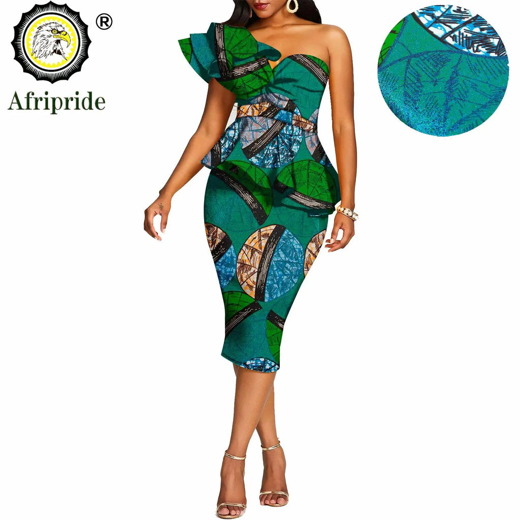 African 2 Piece Set for Women Crop Top + Print Skrit Set Ankara Clothing Dashiki Outfits Blouse Shirt Midi Skirt Casual S1926100