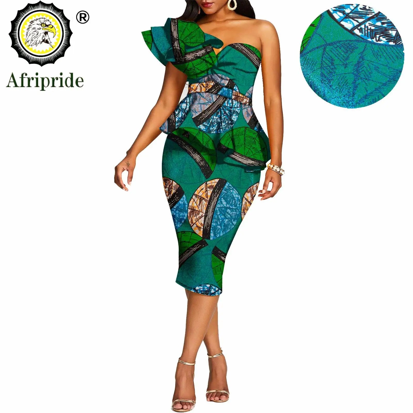 African 2 Piece Set for Women Crop Top + Print Skrit Set Ankara Clothing Dashiki Outfits Blouse Shirt Midi Skirt Casual S1926100