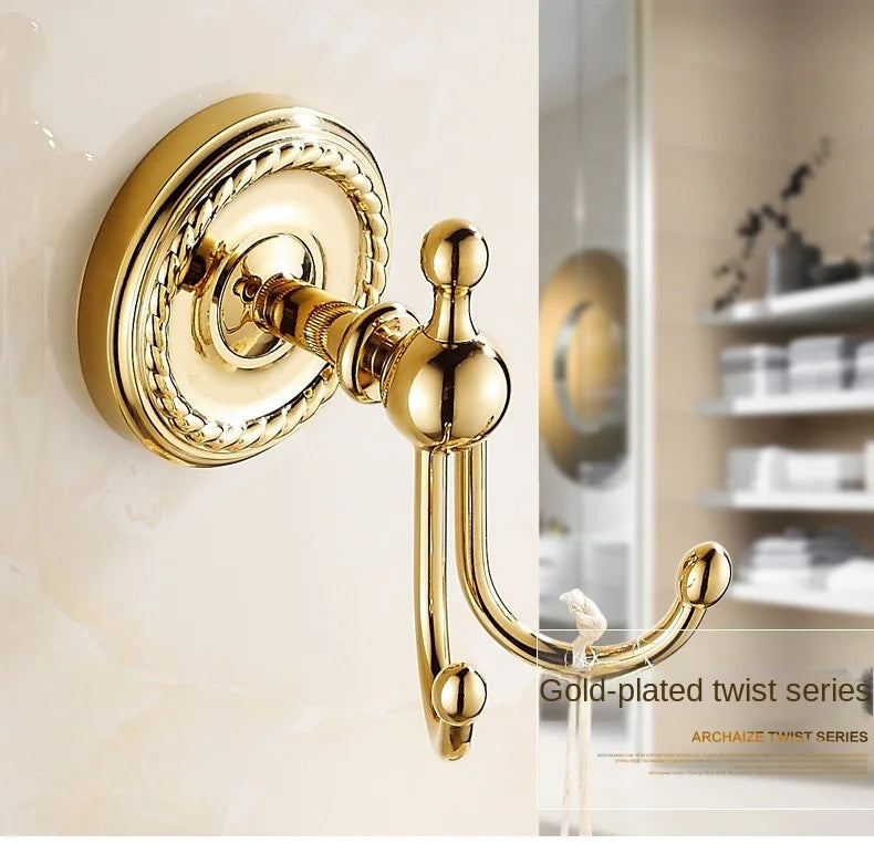 Robe Hooks Antique Brass Coat Hook Clothes Towel Hangers Storage Door Hook Wall Bathroom Accessories Black Bath Rack   Z-9001K