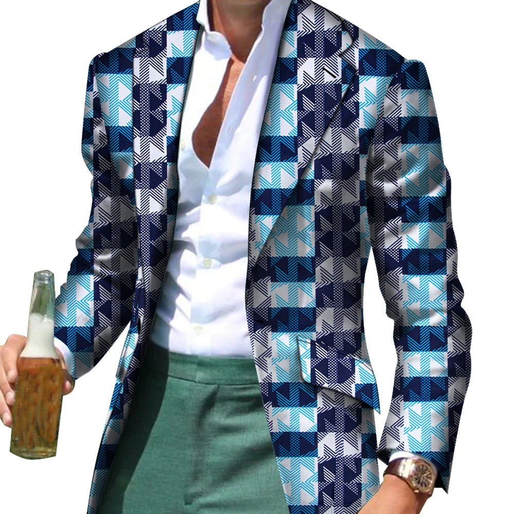 African Men Clothes Smart Causal Customized Slim Fit Fancy Suit Blazer Jackets Formal Coat Business Dashiki Party Wedding WYN530