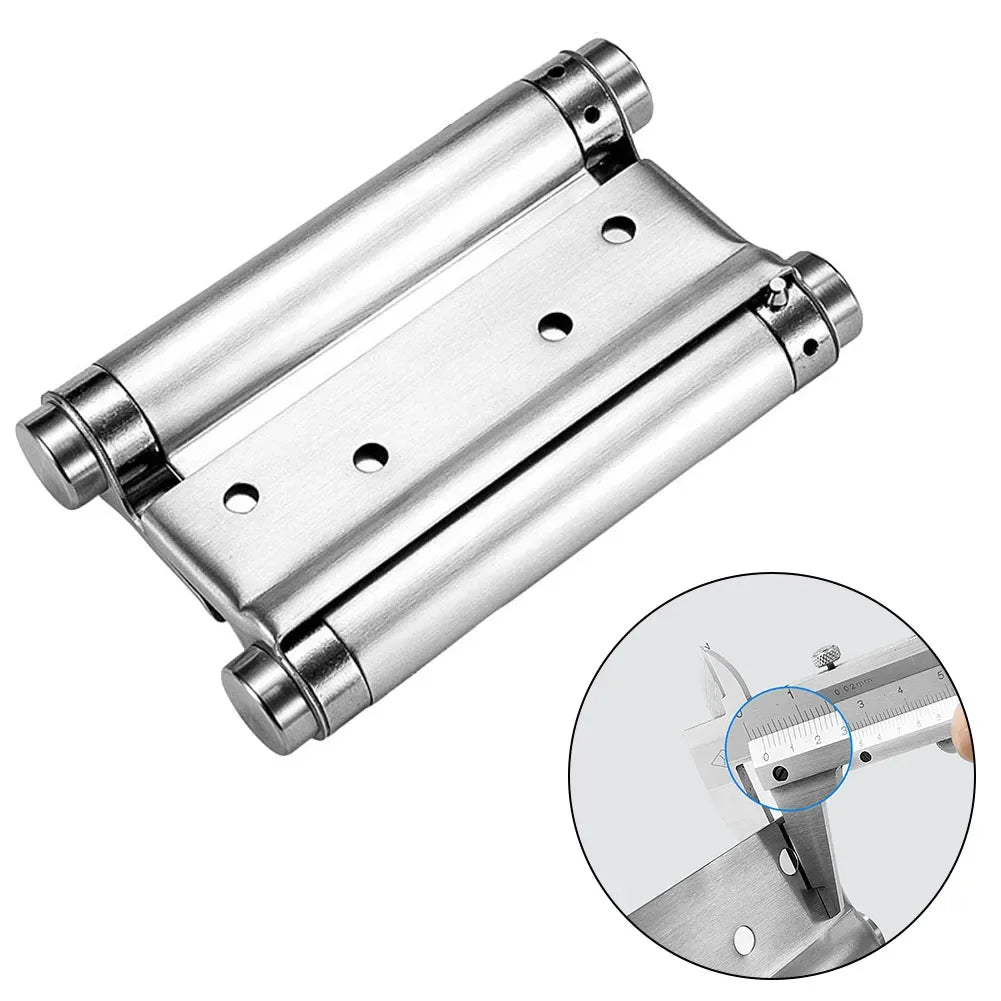 Double Spring Hinge Two-Way Free Door Hinge Stainless Steel  Automatic Door Closing Garage Door Hinges Fence Dedicated Hardware