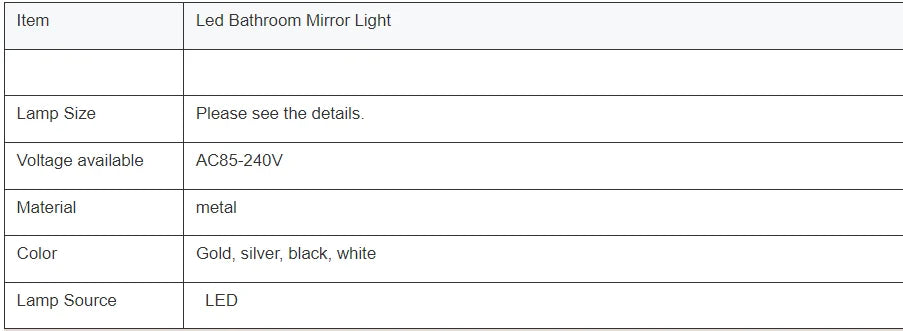 Bathroom lighting LED mirror lights simulate daylight makeup lights Modern wall decoration Gallery linear lights Wall lights