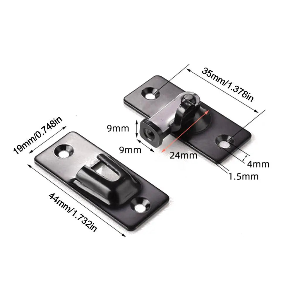 Door Lock Guard Latch Bolt 90 Degree Steel Toggle Latch Sliding Barn Door Lock Wine Cabinet Closet Right Angle Lock