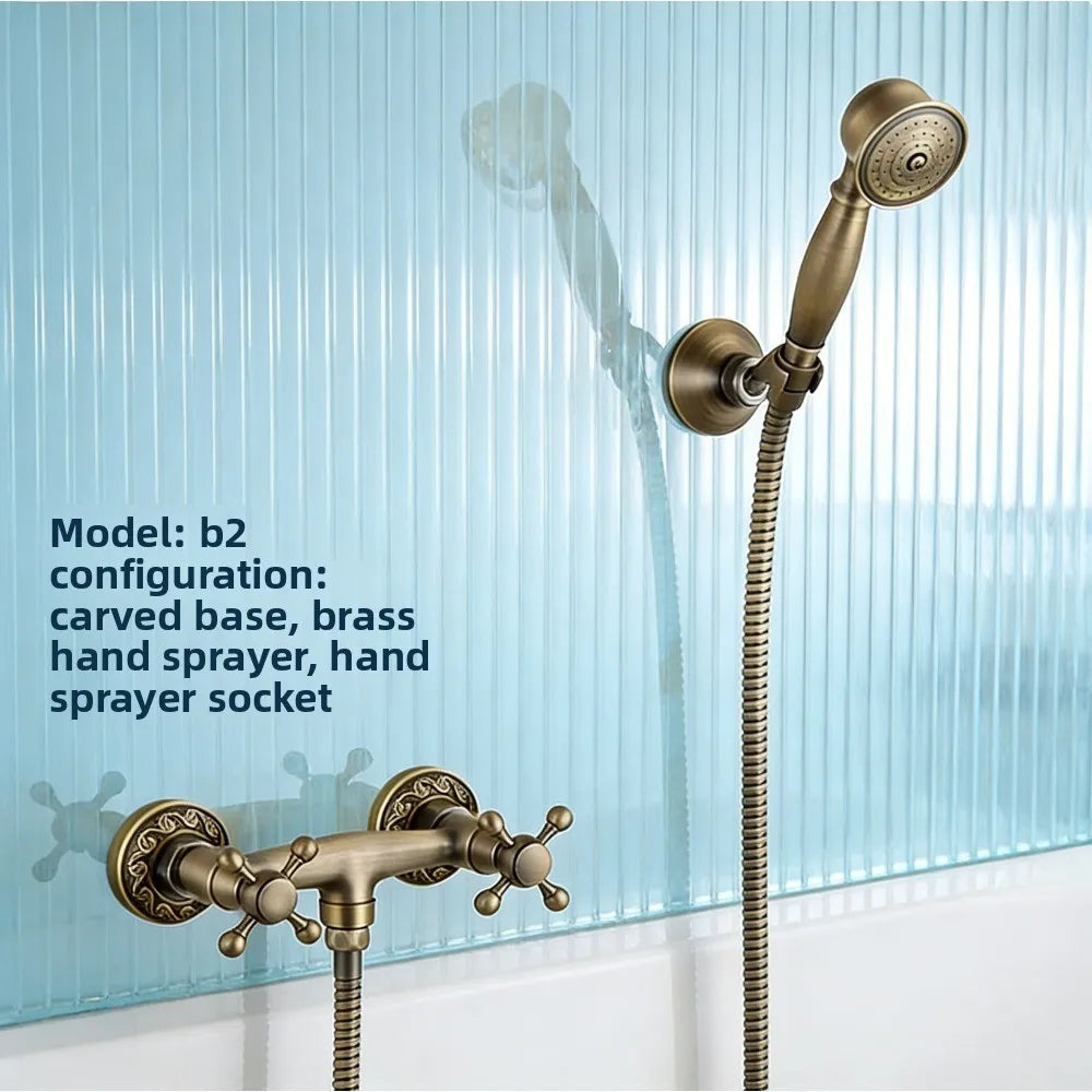 Household bathroom  rain shower set Antique brass, bathtub faucet shower system