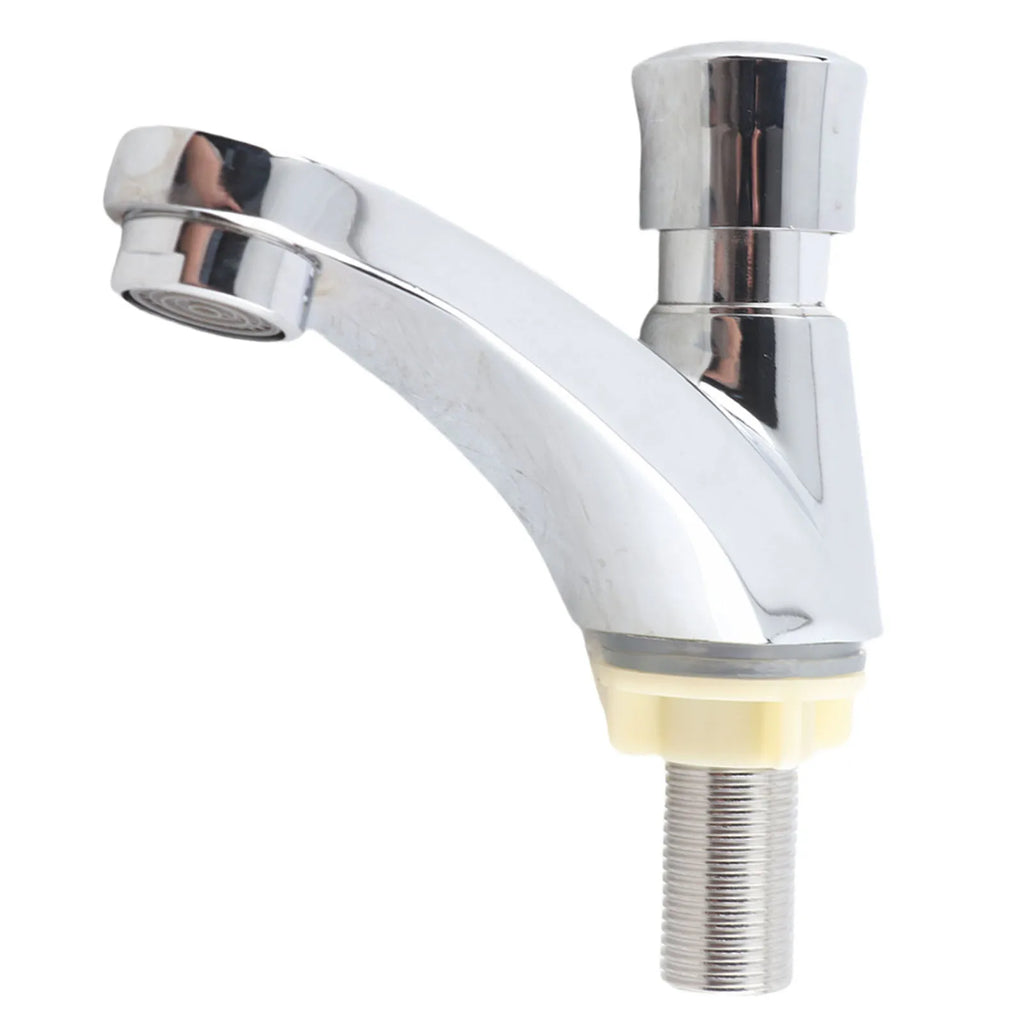 Basin Sink Tap Home Faucet Time Delay Faucet Copper Self Closing Single Cold Sink Taps for Home Kitchen Public