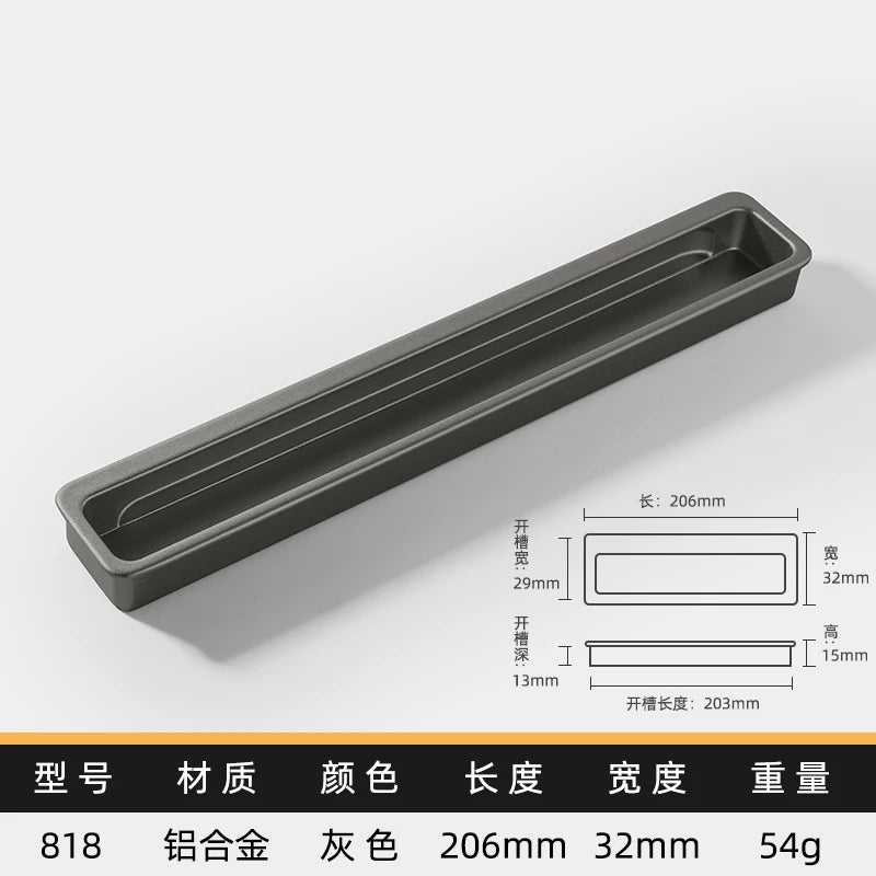 Simple modern drawer cabinet door shoe cabinet concealed built-in closet door slotted invisible sliding door handle