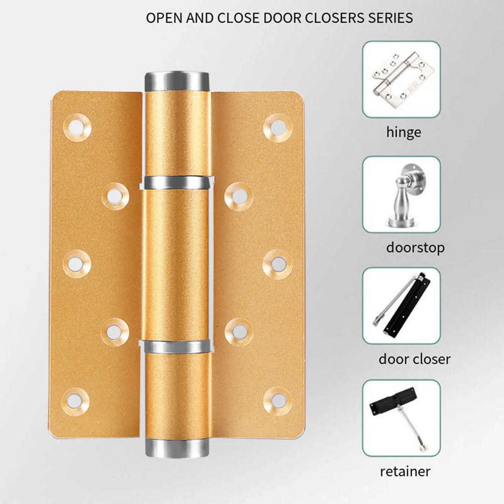 2 Pieces Soft Closing Door Hinge Automatic 90° Positioning Hydraulic Door Closer 5 Inch Adjustable Door Closer Hardware