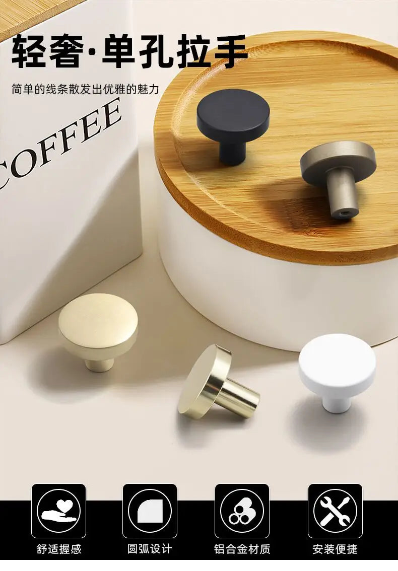 Handles Drawer Cabinet Furniture Kitchen Handles for Cabinet Knob Door Drawer Furniture Kitchen Knob Round Classic Golden Black