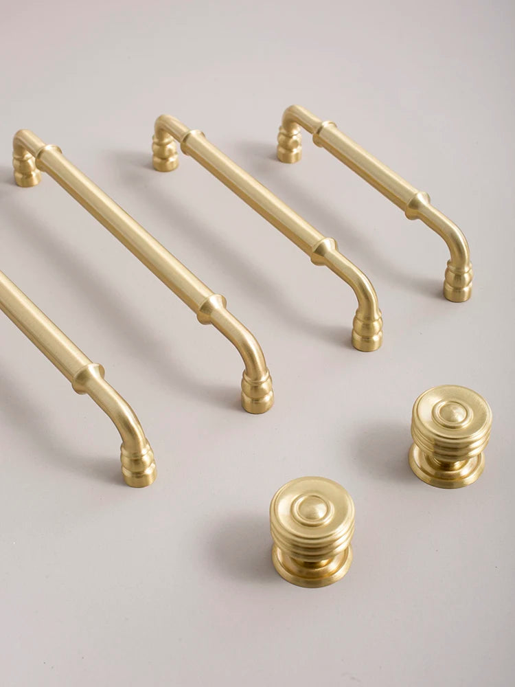 Solid Brass Cabinet Handle Sleek Furniture Hardware Kitchen Handle Dressers Wardrobe Cabinet Drawer Knobs Gold Handle