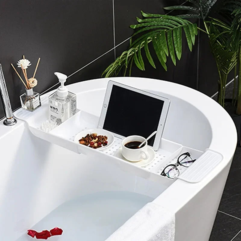 Bathtub Tray Storage Rack Shelf Tub Multi-Function Towel Organizer Retractable Bath Shelf In The Bathroom Bathtub Accessories
