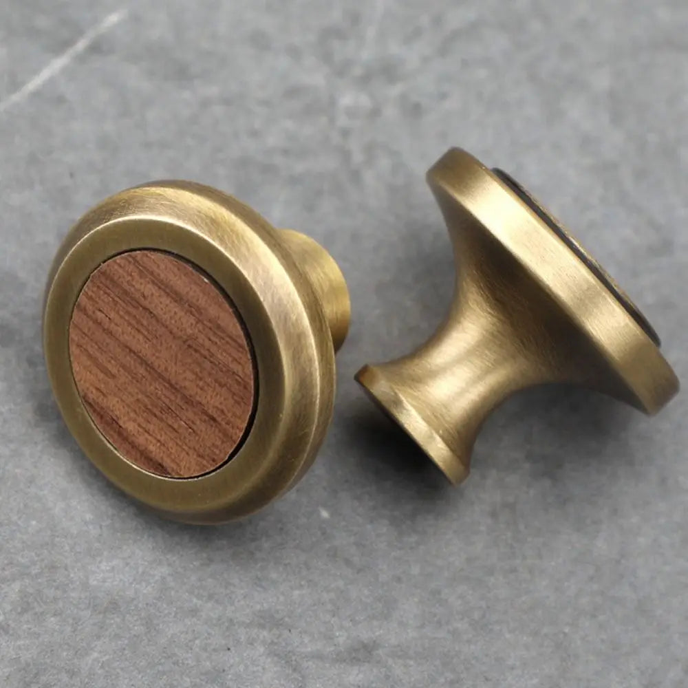 Brass Brass Cabinet Handles Walnut Wooden Walnut Knobs Luxury European Style Wardrobe Door Handles Door Handles