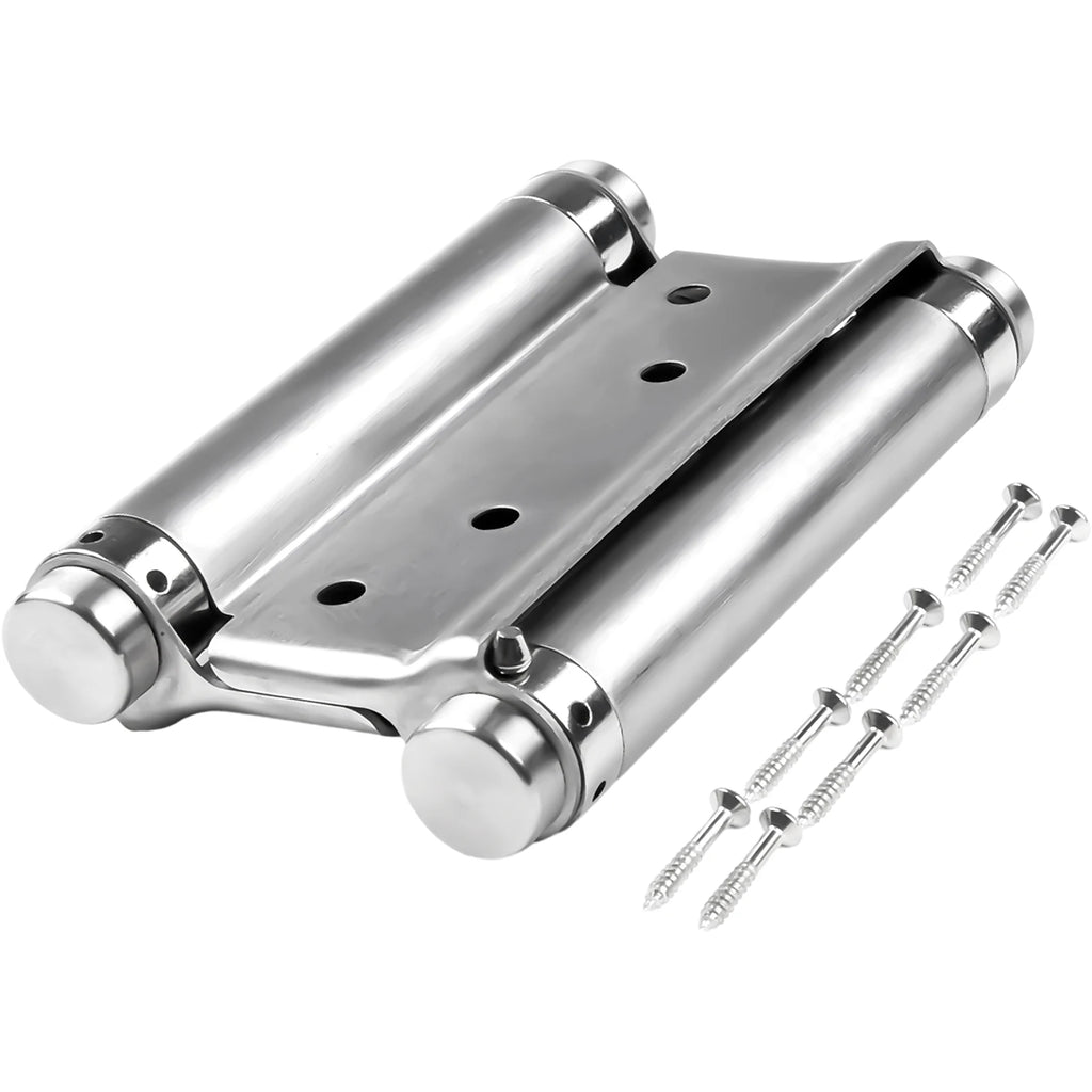 Double Spring Hinge Two-Way Free Door Hinge Stainless Steel  Automatic Door Closing Garage Door Hinges Fence Dedicated Hardware