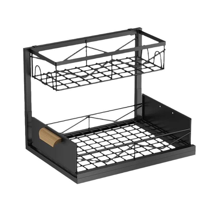 Pull-Out Kitchen Drawer Storage Rack Multi-Layer Under-Sink Organizer Cabinet Shelf for Kitchen Essentials
