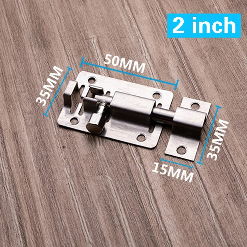 Door Security Slide Latch Lock Stainless Steel Bolt With Solid Heavy Duty Brushed Finish Door Latch Sliding Lock