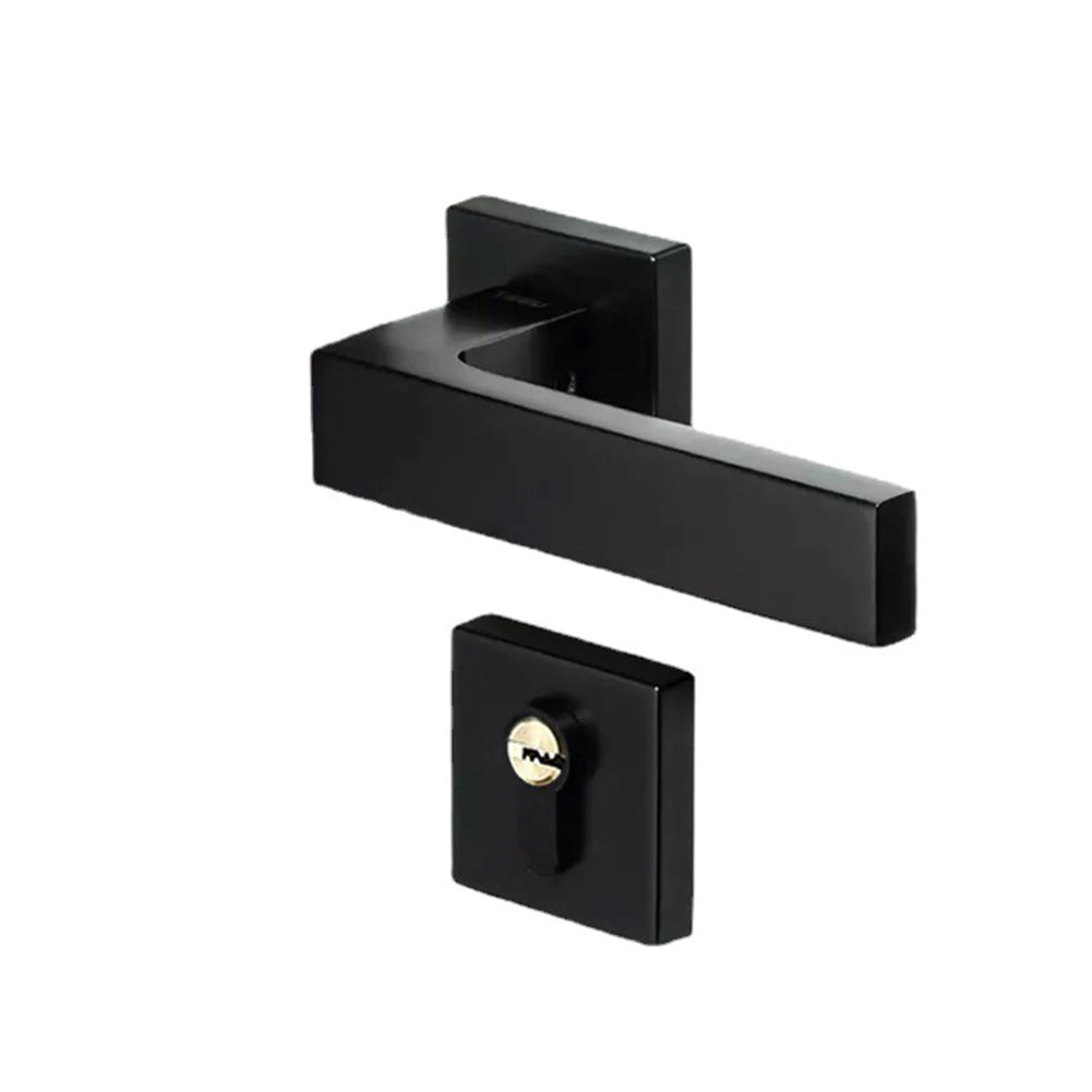 For Bedroom Interior Door Handle Lock Black Door Lock Reliable Security Versatile Application For Living Room Doors