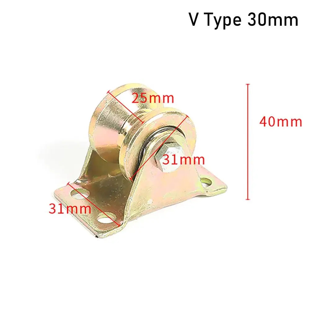 1Pcs Track Wheel Bearing Pulley Plating Color Stainless Steel Sliding Door Rollers U/V/H Shaped Home Hardware Rigid Caster