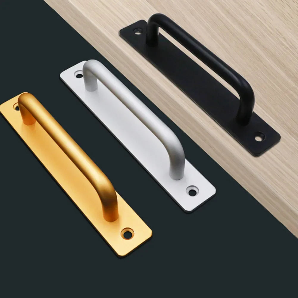 Sliding Door Handle Aluminum Alloy Pull Push Door Handle For Gate Toilet Door Punch-free Pulls Furniture Hardware