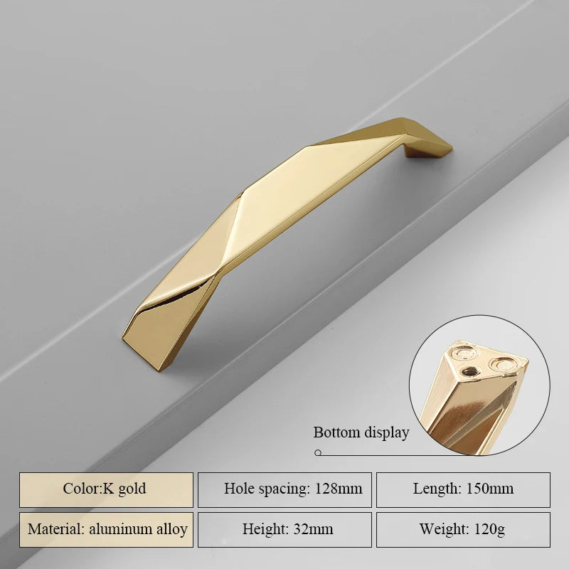 Modern Simple Geometric Design Golden Cabinet Handles Gray Drawer Knobs Kitchen Cupboard Door Handles Furniture Handles Hardware