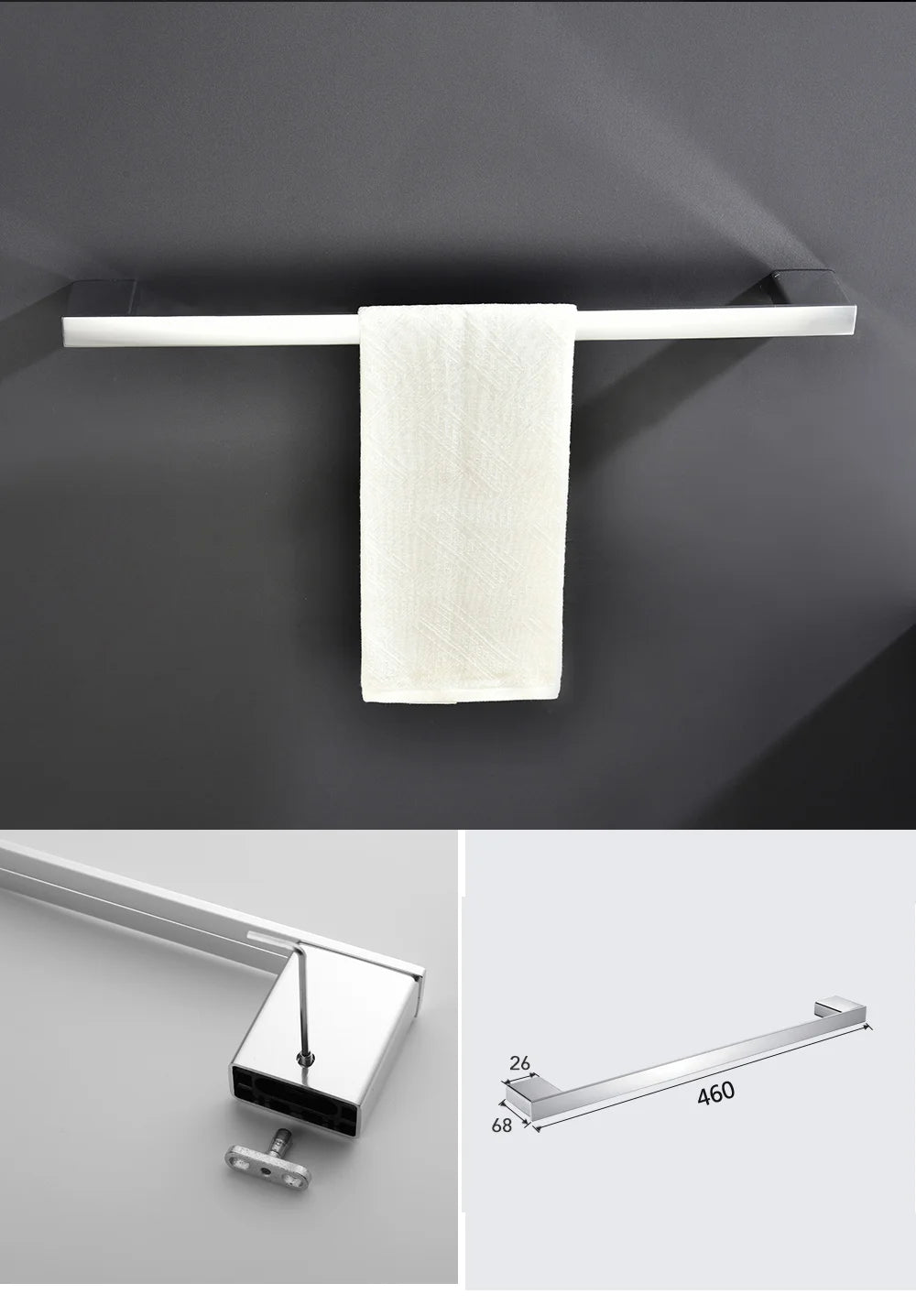 Aluminum Bathroom Accessories Sets Roll Paper Holder Toilet Brush Holder Ceramic Holder Towel Bar Towel Holder Robe Hook Anodize