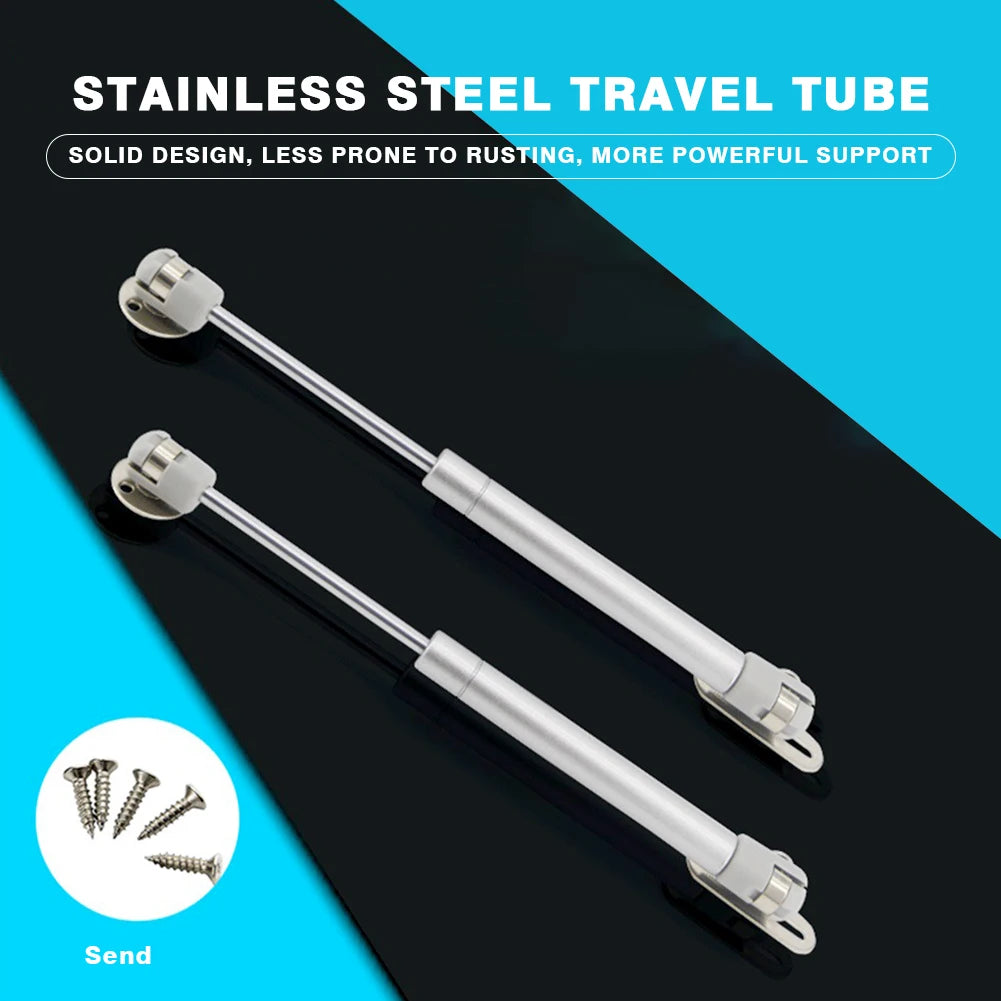 80N/100N 2pc Pneumatic Support Cabinet Hinges Silent Hydraulic Furniture Door Lift Support Stay Soft Close Open Cabient Hardware