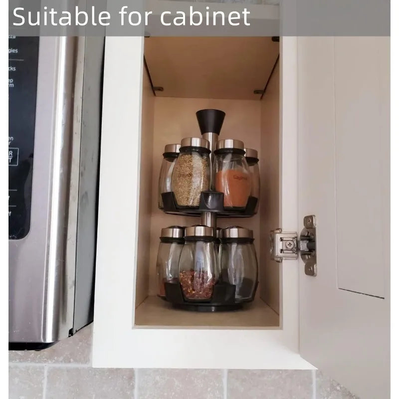 6-12 pcs Revolving Spice Rack Organizer Countertop, Spinning Spice Storage Rack Tower Organizer,Spice Seasoning Bottle Organizer