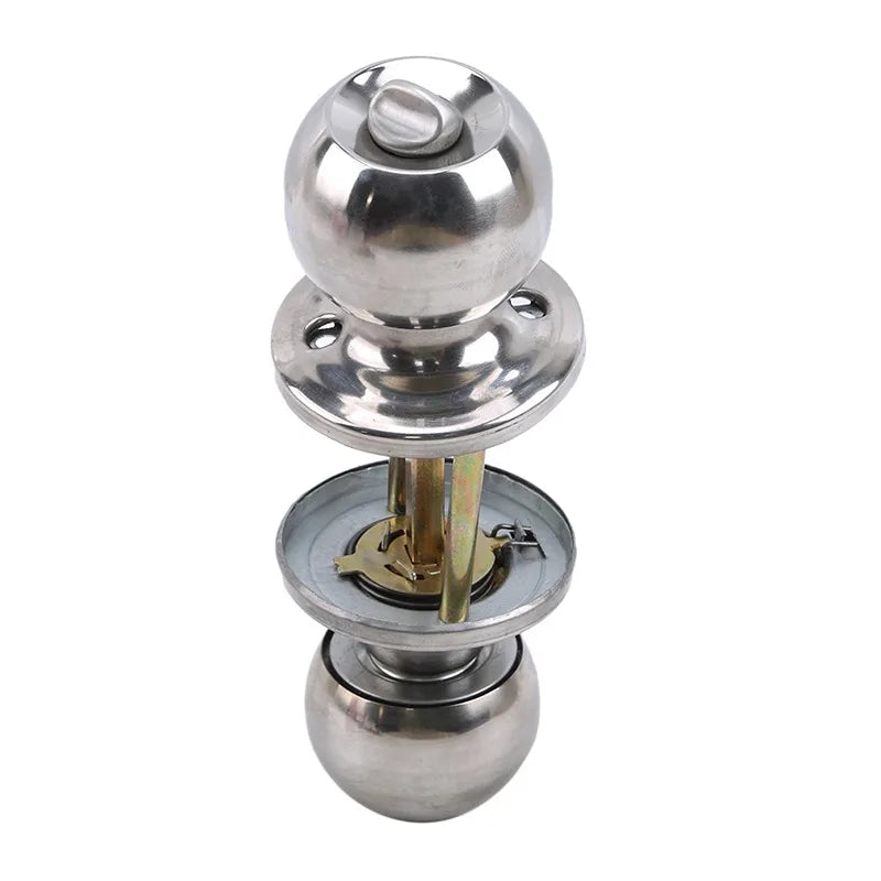 Aluminum Alloy Round Door Knobs Rotation Lock Knobset Handle Metal Door Knob With Key For Bedrooms Living Rooms Bathrooms