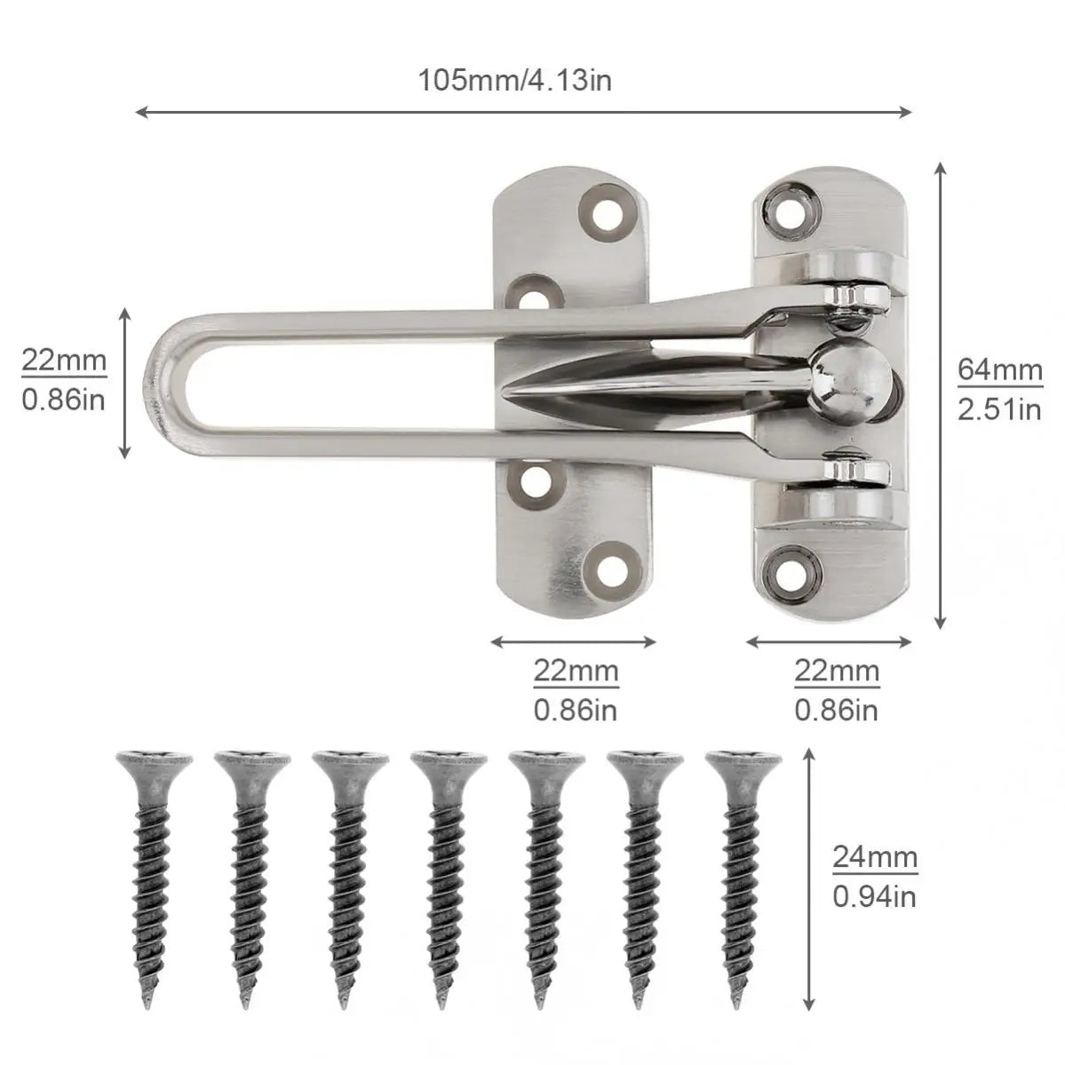 Door Bolt Home Anti-theft Room Door Bar Door Lock Latch for Home &amp,Hotel Security Door Chain Lock U Swing Front Door