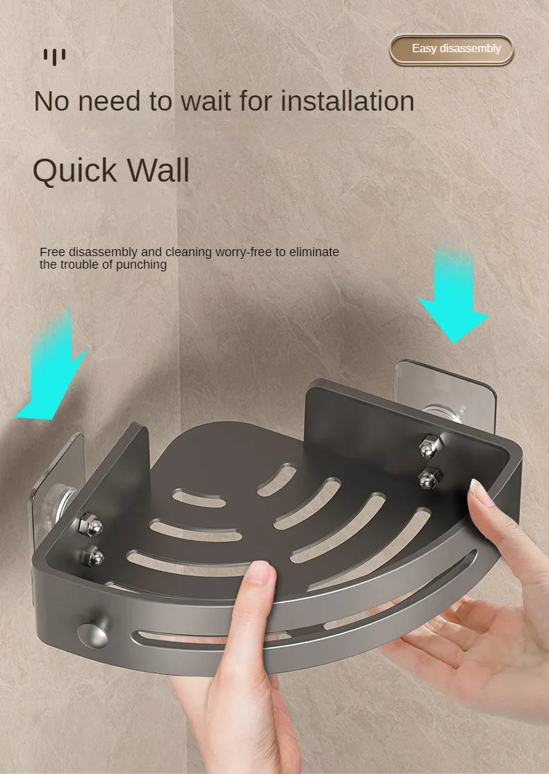 2PCS Bathroom Shelves Kitchen Storage Organizer Plastic Shampoo Rack Shower Shelf Bathroom Accessories No Drill Shelf