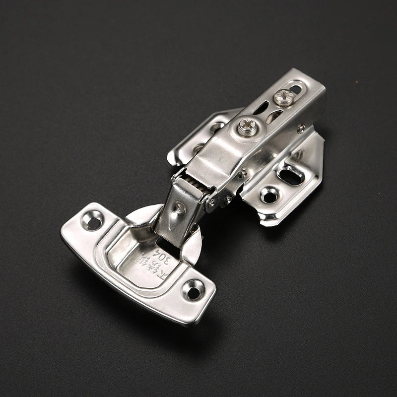2/10 Pcs Stainless Steel Cabinet Door Hinges Hydraulic Damper Buffer Soft Close Quiet Wardrobe Door Concealed Hinges with Screws