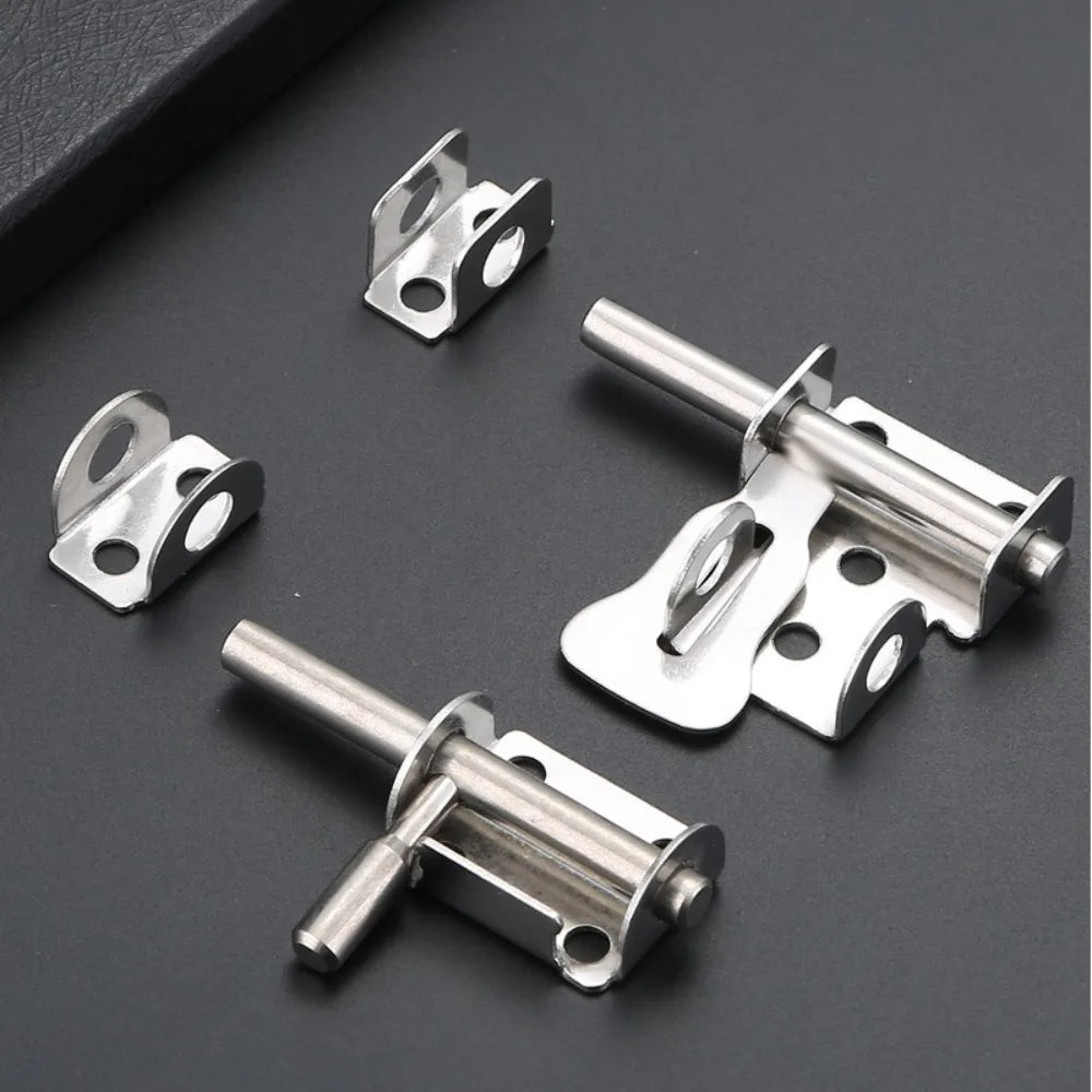 Stainless Steel Door Latch Gate Safety Lock Sliding Mechanism Sliding Bolts Latch Toilet Door Lock Hardware Hasp Lock