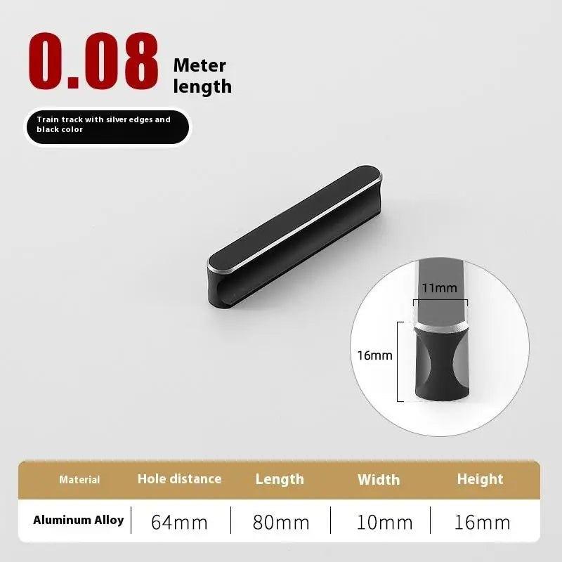 Modern Simple Light Luxury I-Shaped Cabinet Door Handle Extended Round Head Drawer Wardrobe Cabinet Furniture Door Handle