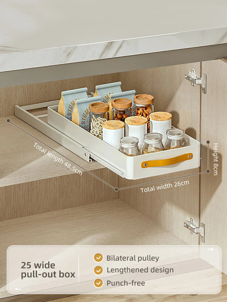 Kitchen Pull Out Shelf Slide Drawer Cabinet Slide out Shelf Dishes Organizer Cabinets Organizer with Handle Kitchen Drawer