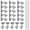 10/20Pcs Door Hinge Stainless Steel Cabinet Door Hinges Hydraulic Damper Buffer Soft Close Quiet Wardrobe Door Concealed Hinges