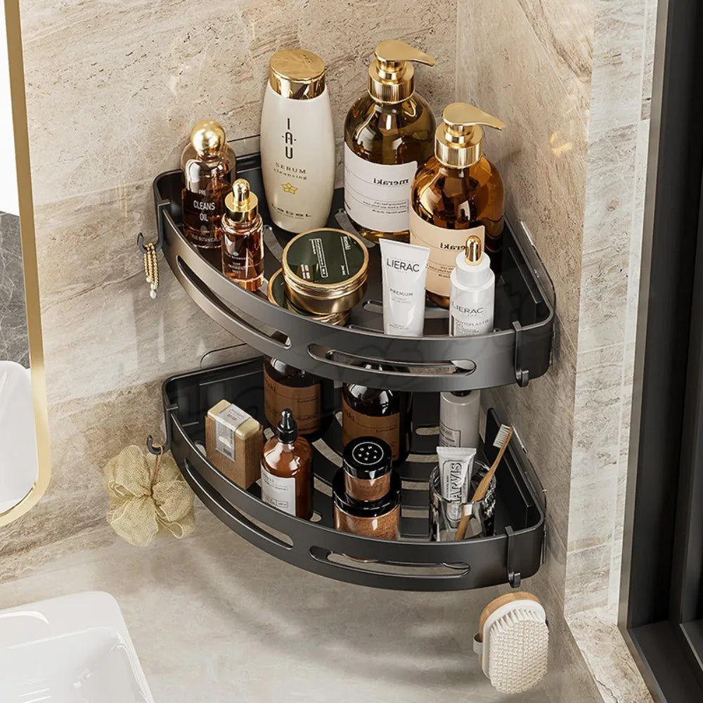 3/2/1PCS No Punching Required Bathroom Shampoo Holder Shower Caddy Shelves Storage Shelf Towel Holder Shelves For Bathroom