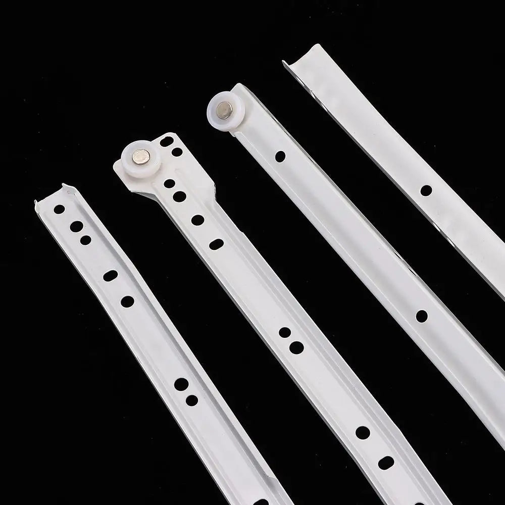 1Pair Chute Cabinets Keyboard Roller Pulley Furniture Slides Mute Two Section Drawer Track Slides Cabinet Rails