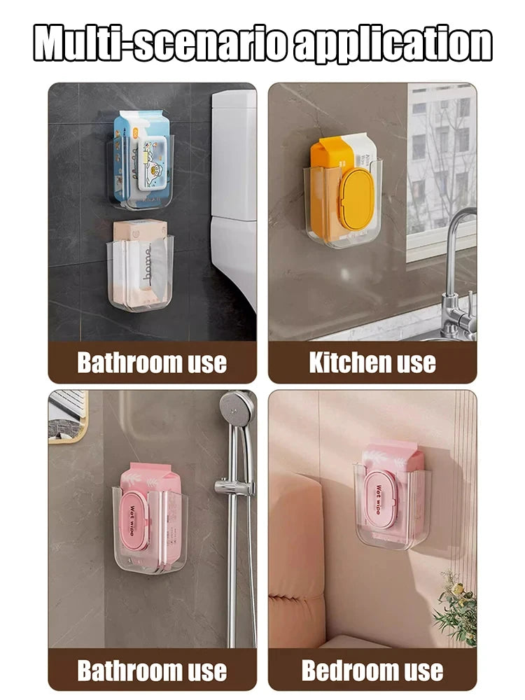 Bathroom Non Perforated Wall Mounted Wet Tissue Storage Box with Large Opening and Strong Load-bearing Capacity Storage Boxes