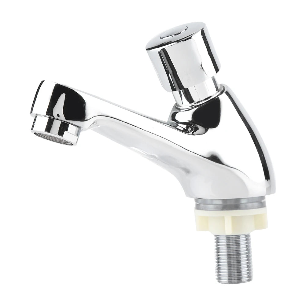 Basin Sink Bathroom Faucet Deck Mounted Cold Single Water Basin Tap Time Delay Lavatory Sink Tap Water Saving Household Tap