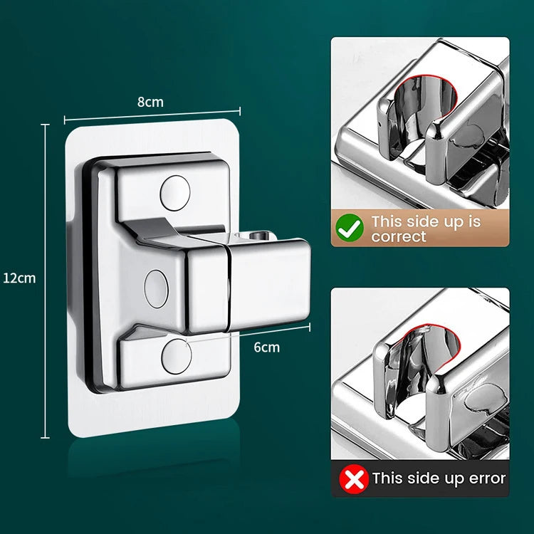 1pc Shower Head Holder Adjustable Wall Mounted Shower Holder Self-Adhesive Showerhead Handheld Bracket Bathroom  Accessories
