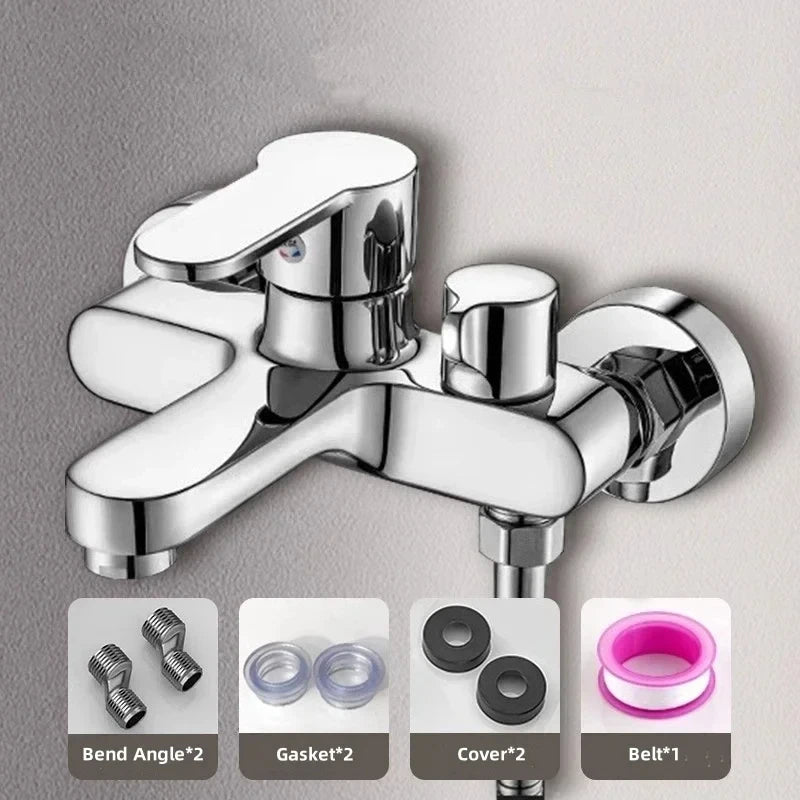 Grey/Silver T-Shaped Shower Set: Suitable for RVs and camper vans, tool-free installation, leak and explosion-proof.