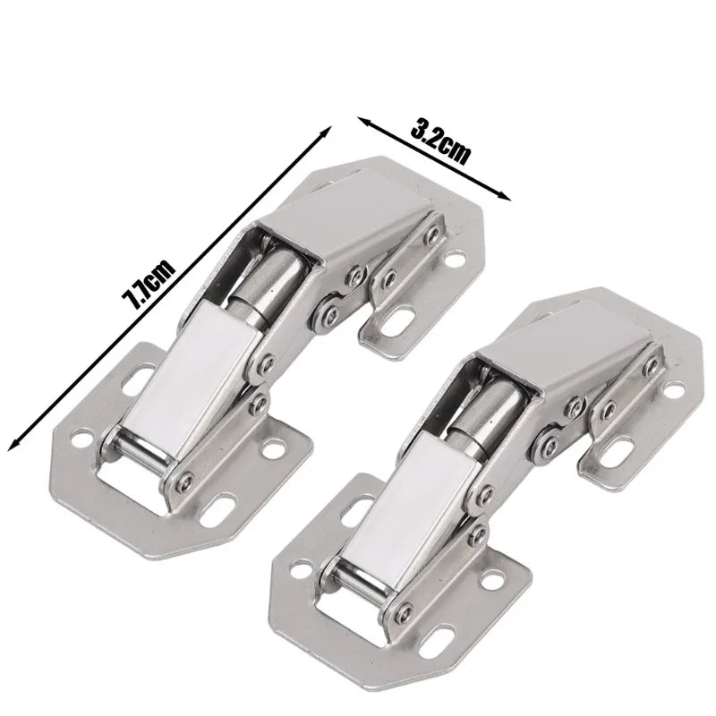 Cabinet Hinges With 2-10Pcs Set Screws No-Drilling Noiseless Hidden Cabinet 90 Degree Hinge Door Soft Close Furniture Hardware
