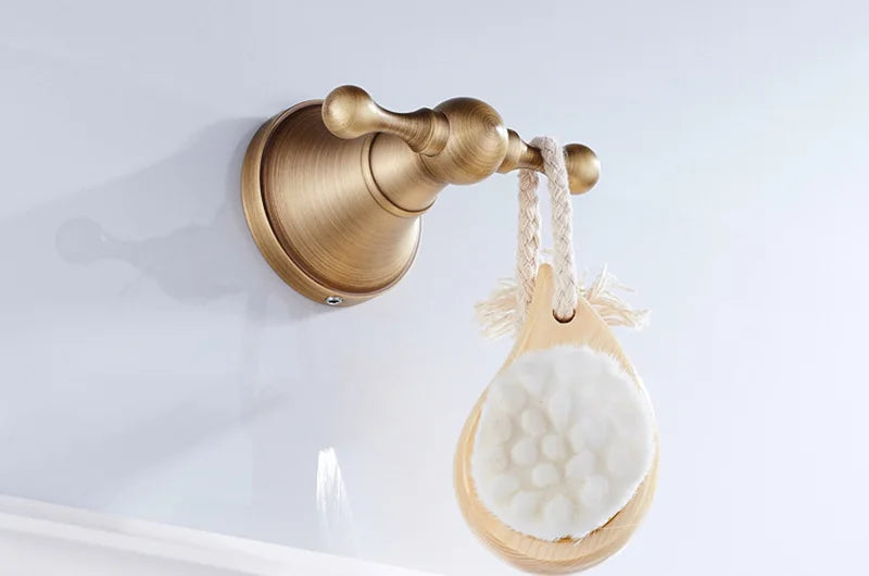 Bronze Bathroom Accessories Hardware Antique Hair Dryer Rack Coat Towel Shelf Rail Bar Shower Soap Dish Holder Toilet Brush