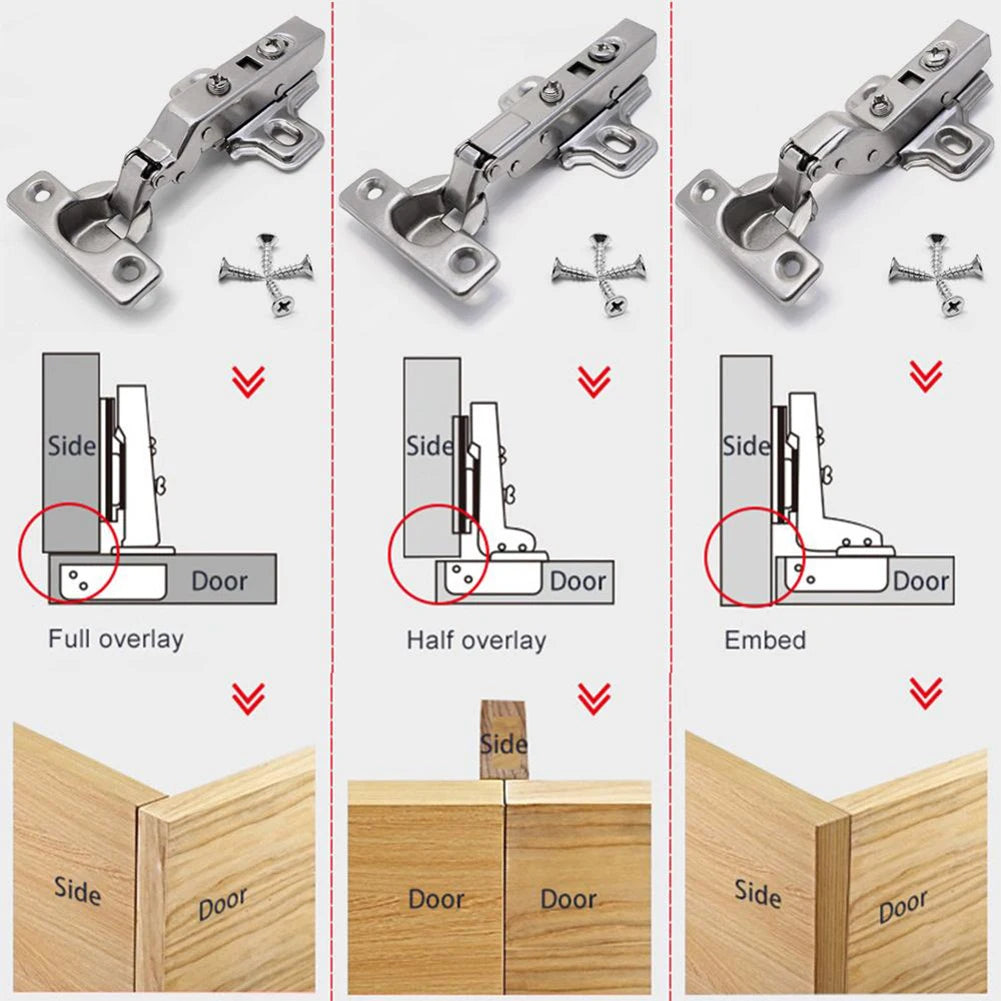 2Pcs 25mm Small Furniture Hinge Soft Close Hydraulic Damper Hinge For Kitchen Cabinet Cupboard Door Hinges Buffering Hardware