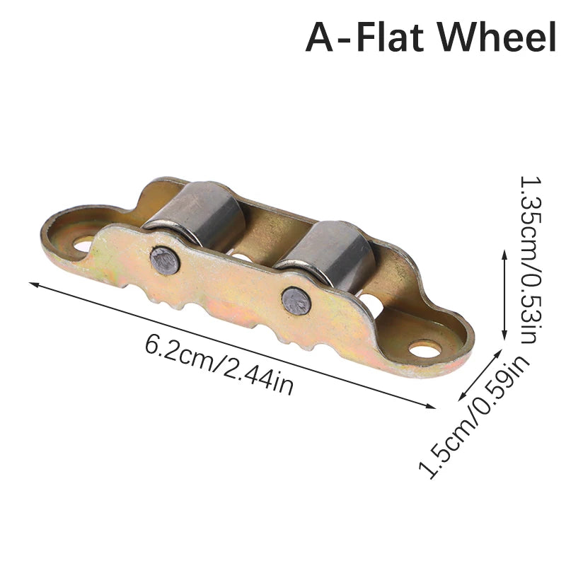 80 Type Flat/Groove Double Wheel Metal Slide Doors Window Pulley Support Bottom Sliding Roller Track Hardware Accessories