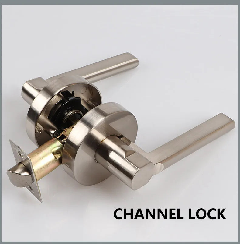 Door Lock Household Universal Silent Toilet Indoor Bedroom Lock Three-bar Handle Lock Old-Fashioned Spherical Round Door Lock