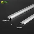 Sliding door slide rail aluminum alloy No slotting required thicken Dual track system Cam guide rail Pass through door slot