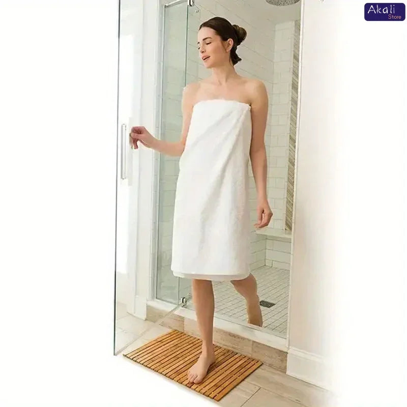 Wooden Bathroom Mat Rayon Derived From Bamboo Rectangular Waterproof Floor Mat Suitable for Bathroom and Toilet