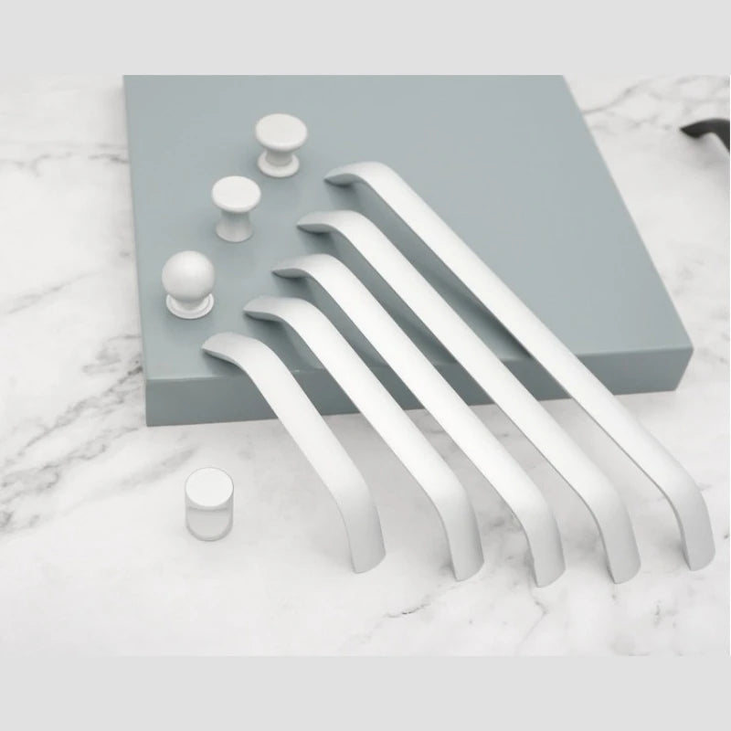 Modern Simple Handles for Furniture Silver Bedroom Wardrobe Dresser Nightstand Drawer Handles Kitchen Drawer Cabinet Handles